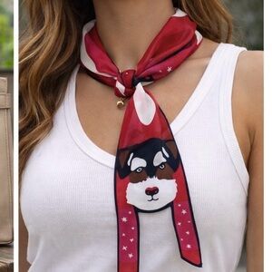 ADORABLE DOG PRINT SCARF WIREHAIRED TERRIER POINTER GRIFFON CUTE NOVELTY PRINT